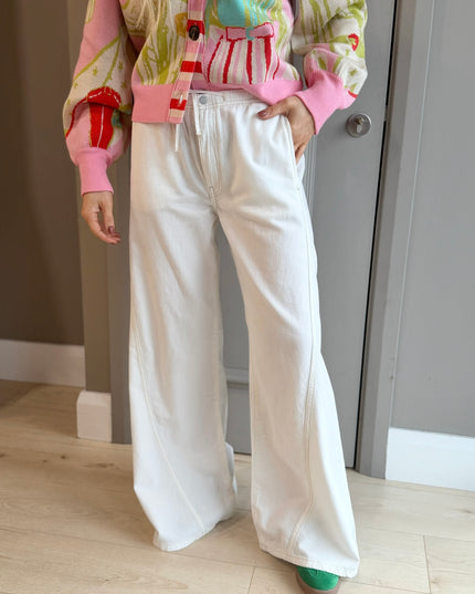 Guess Jeans Extra Wide Jogger - Natural White