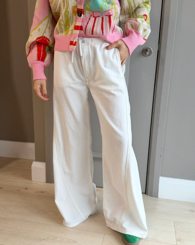 Guess Jeans Extra Wide Jogger - Natural White