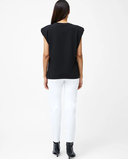 French Connection Rallie Shoulder Pad Tank Top - Black