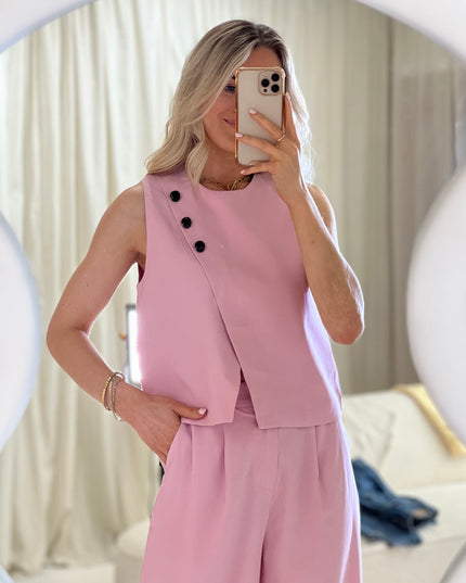 Waistcoat and Trouser Co-Ord - Pink