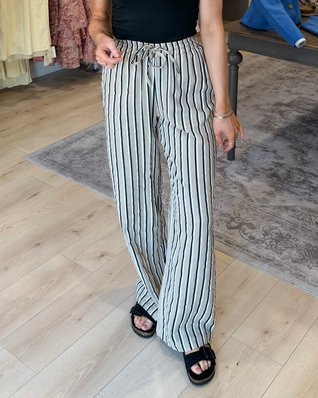 Foxa Striped Pants - Beige