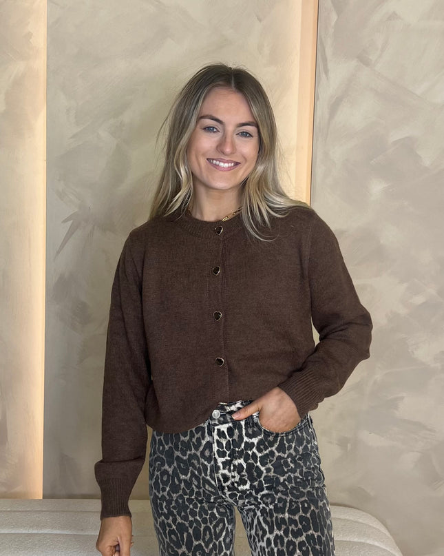 Button Up Cardigan - Brown