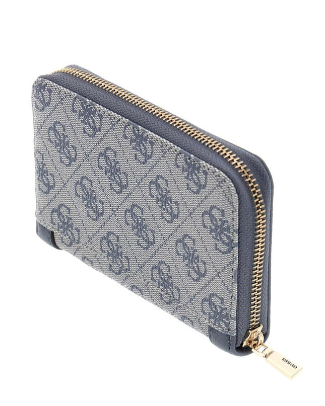 Guess Lindsey Medium Zip Around Purse - Blue Multi