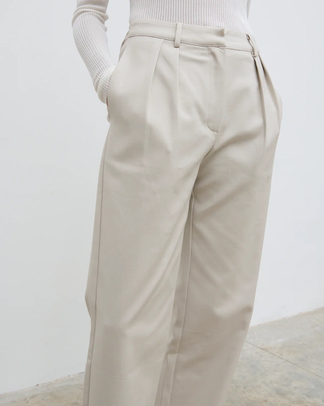 Brady Front Pleat Trouser - Chalk
