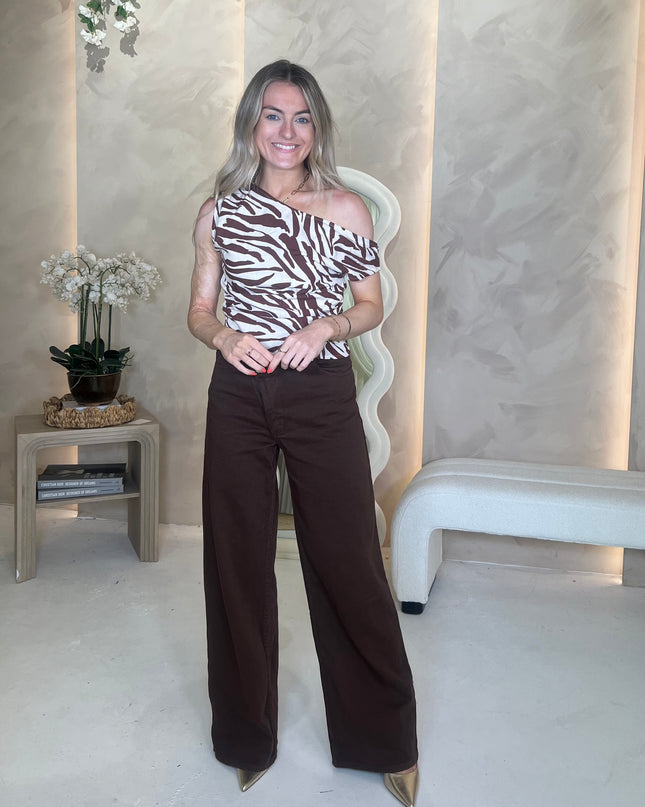 Katty Top - Brown Zebra