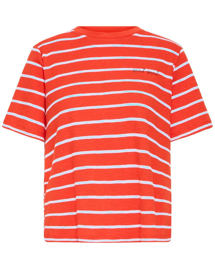 Nova Striped T-Shirt - Fiery Red/Powder Blue