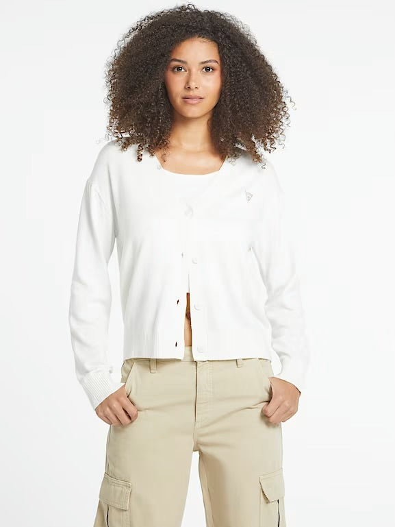 Guess Jeans Mini Triangle Cardigan - Warm White