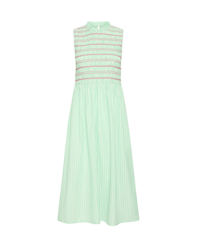 Locy Dress - Green/Birch Stripe