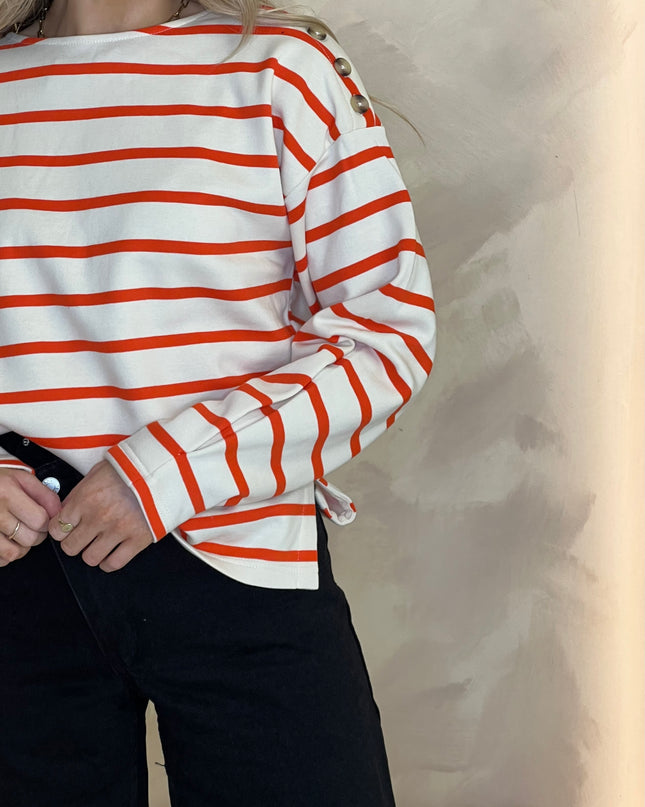 Magga Sweatshirt - Orange Stripe