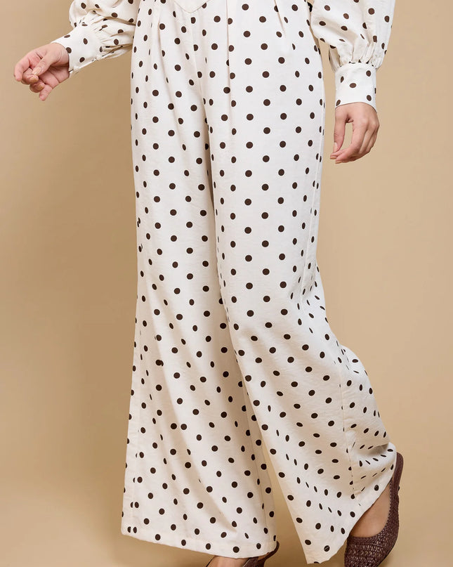 Clarisse Polka Dot Wide Leg Trousers