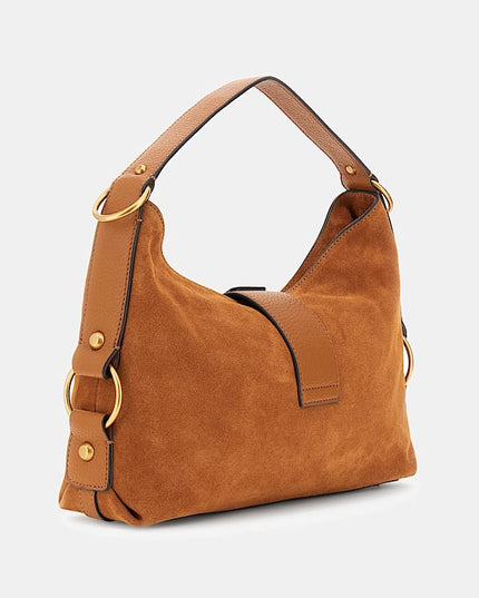 Camden Genuine Leather Shoulder Bag - Cognac