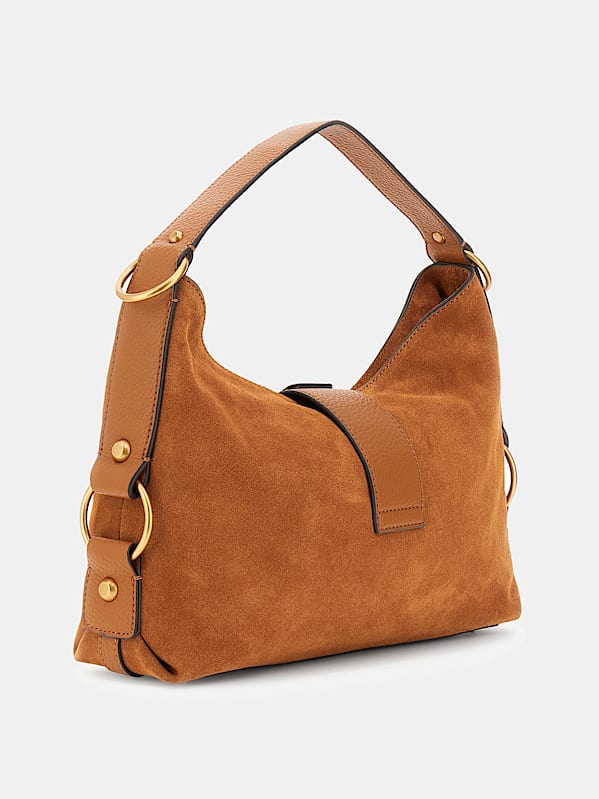 Camden Genuine Leather Shoulder Bag - Cognac