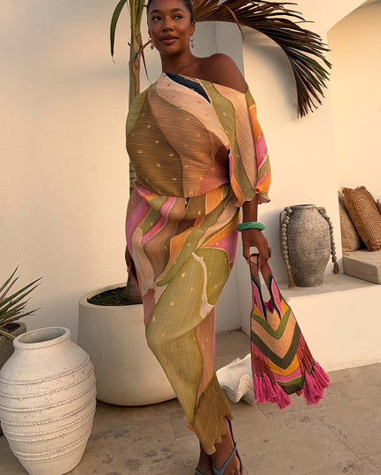 Green Abstract Tilly Dress