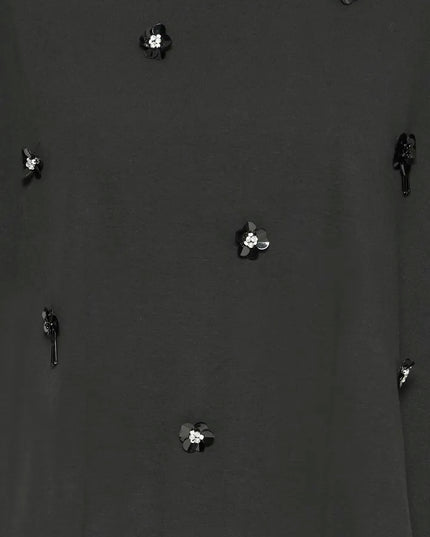 Minaya Embellished T-Shirt - Black