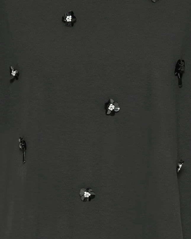 Minaya Embellished T-Shirt - Black