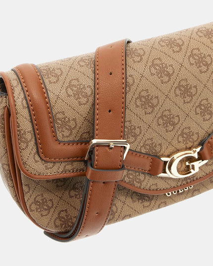 Guess Dea Flap Shoulder Bag - Light Brown
