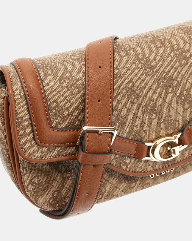Guess Dea Flap Shoulder Bag - Light Brown