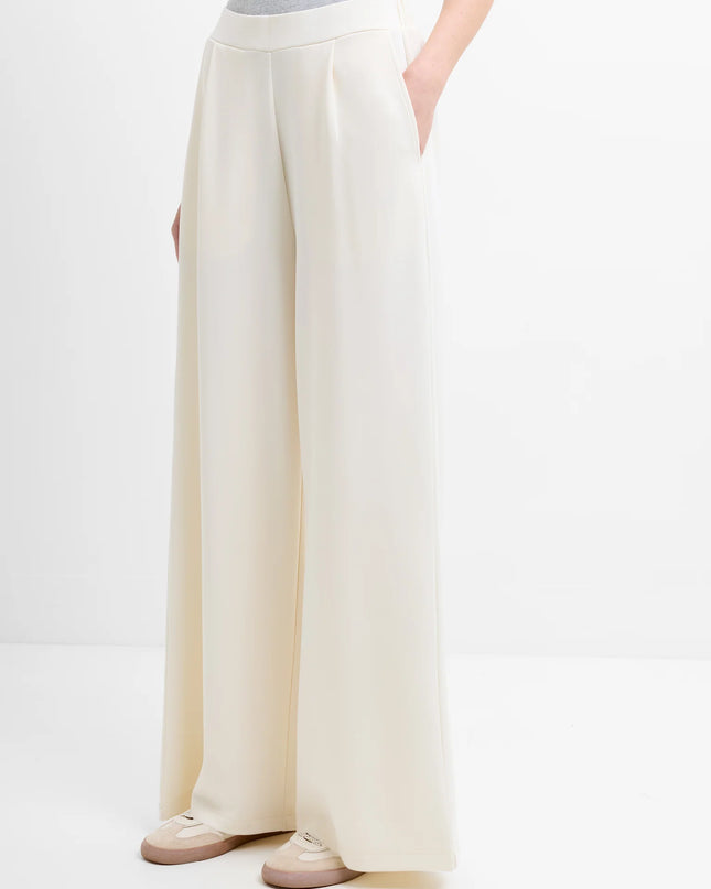 French Connection Wren Wide Leg Trousers - Porcelain Cream