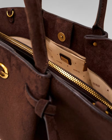 Guess Allegra Girlfriend Satchel - Espresso