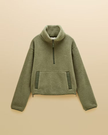 Joules Tilly Quarter Zip Fleece - Olive