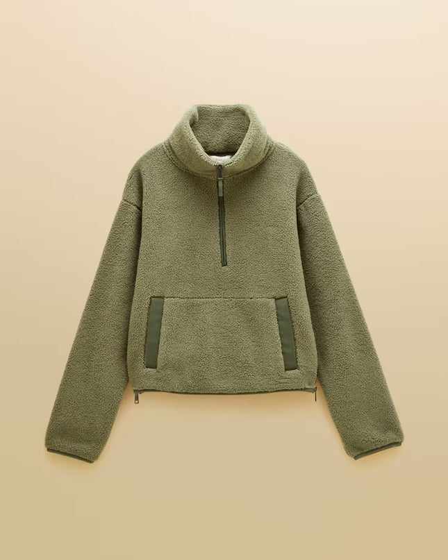 Joules Tilly Quarter Zip Fleece - Olive