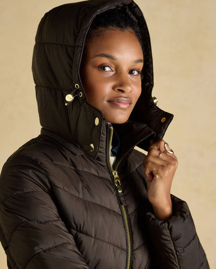 Pembury Longline Padded Coat - Chocolate