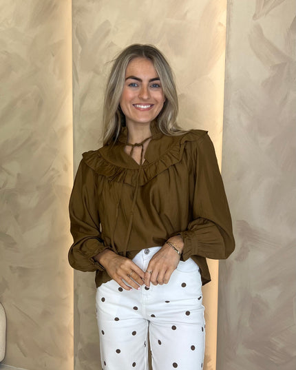 Frill Blouse - Olive