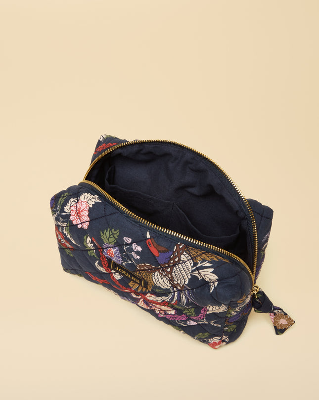 Lillia Beauty Bag - Navy Birds