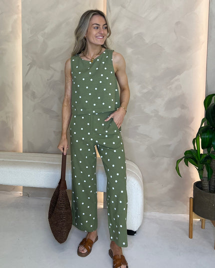 Green Polka-Dot Trouser