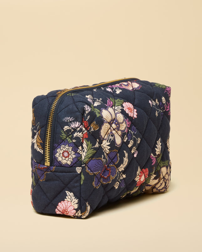 Lillia Beauty Bag - Navy Birds