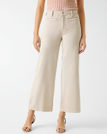 Guess Zoya Braided Crop Leg Jeans - Cream