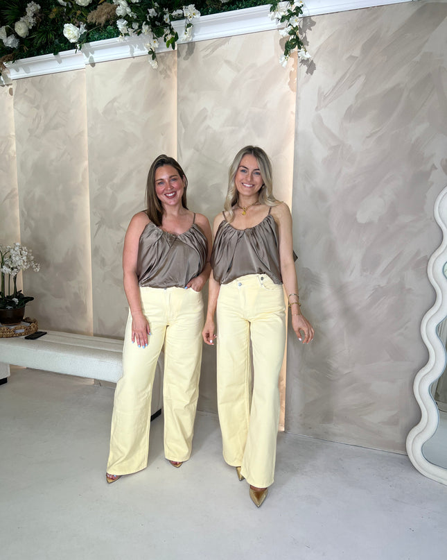 High Rise Asymmetric Jean - Lemon