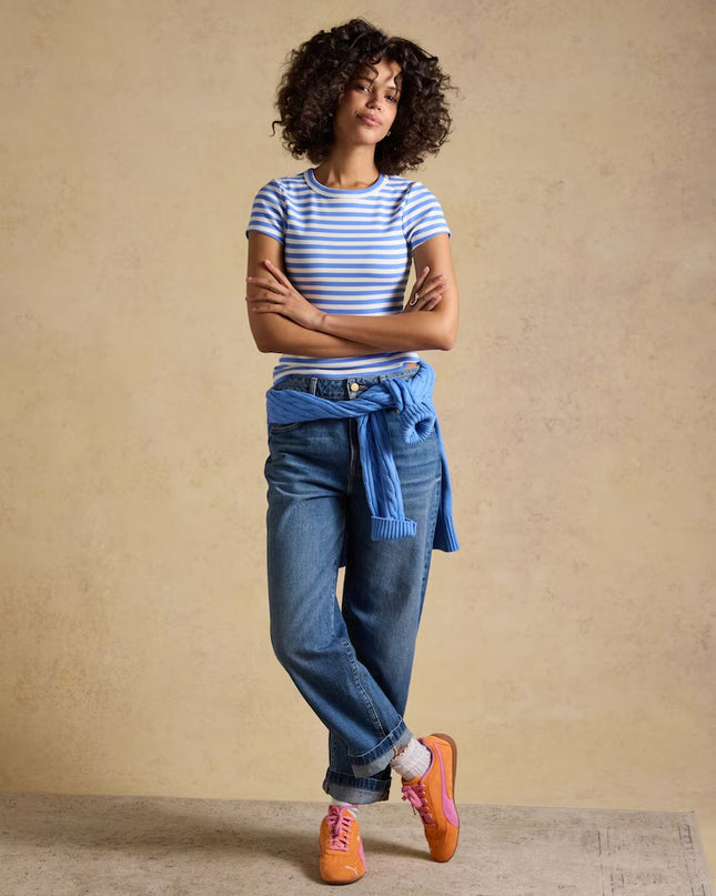 Sophie Striped Fitted Top - Blue