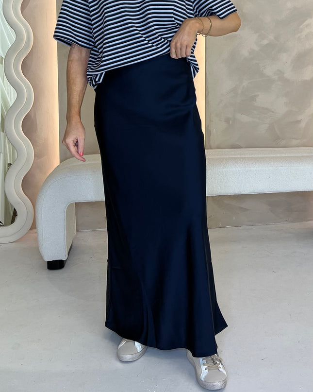 Midi Slip Skirt - Navy