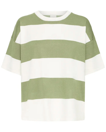 Luls Short Sleeve Knit - Iguana White Stripe