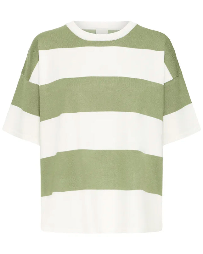 Luls Short Sleeve Knit - Iguana White Stripe