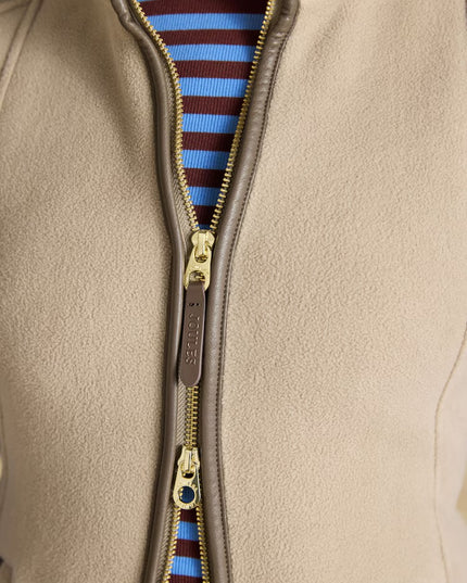 Joules Heritage Regular Fleece Gilet - Mink Brown