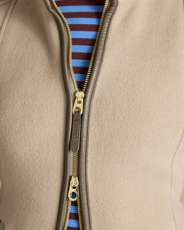Joules Heritage Regular Fleece Gilet - Mink Brown