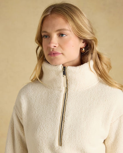 Joules Tilly Quarter Zip Fleece - Cream