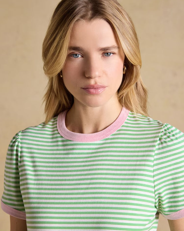 Erin Stripe Jersey T-Shirt - Green