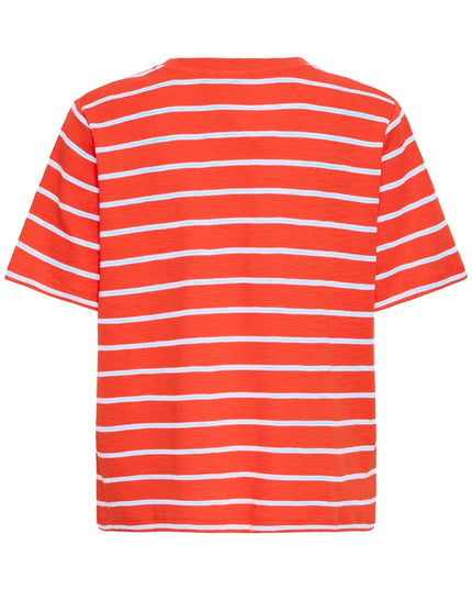 Nova Striped T-Shirt - Fiery Red/Powder Blue