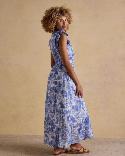 Samantha Woven Maxi Dress -  Blue/White