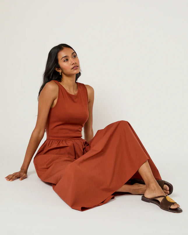 Vera Midi Dress - Burnt Orange
