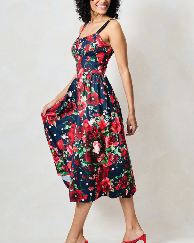Leona Dress - Navy Floral