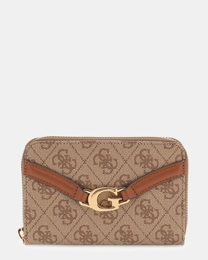 Guess Dea Medium Zip Around - Latte Logo