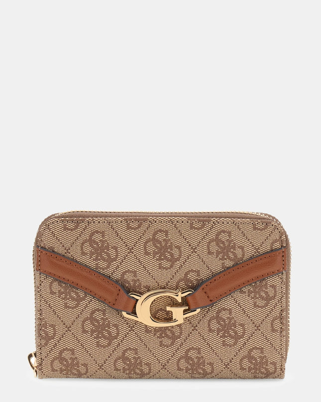Guess Dea Medium Zip Around - Latte Logo