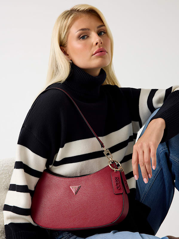 Guess Noelle II Top Zip Shoulder Bag - Garnet