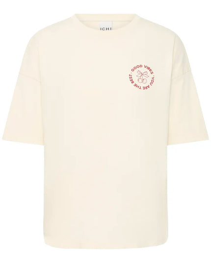 Nabino Graphic T-Shirt - Birch/Red Dahlia