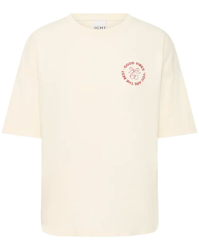 Nabino Graphic T-Shirt - Birch/Red Dahlia