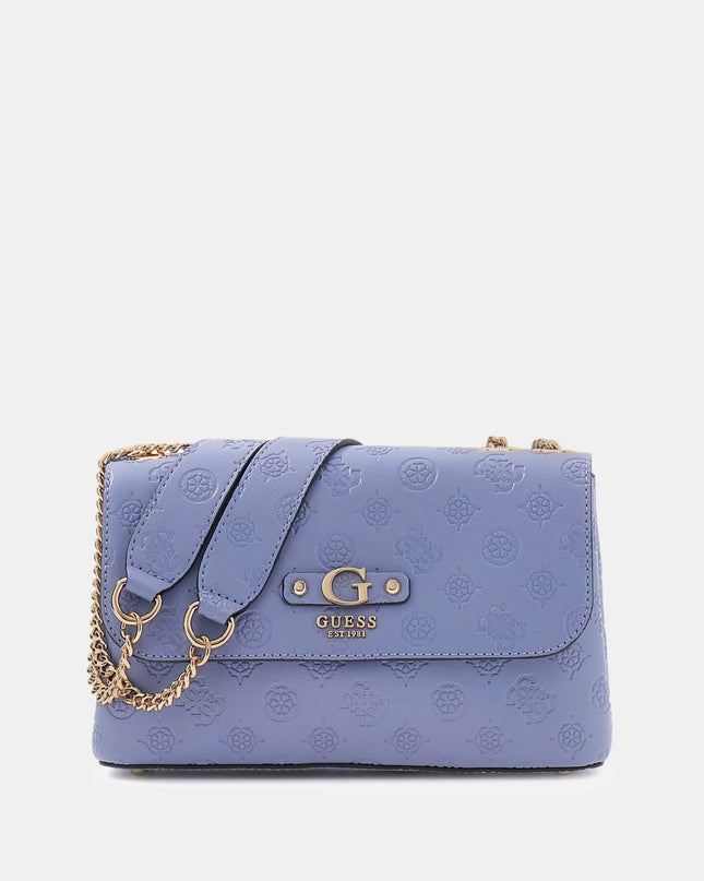Guess Dita Convertible Crossbody Flap - Grey Blue Logo